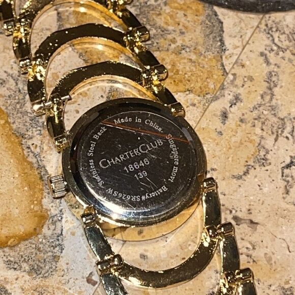 Charter Club gold tone crystal bracelet watch - Picture 6 of 6